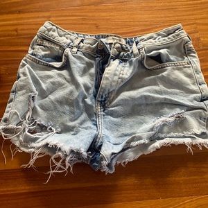 Light wash demon shorts